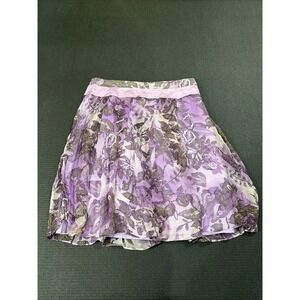 Vintage Y2K Roberto Verino Silk Skirt‎ Purple Floral Designer Quality Sz 10 Rare
